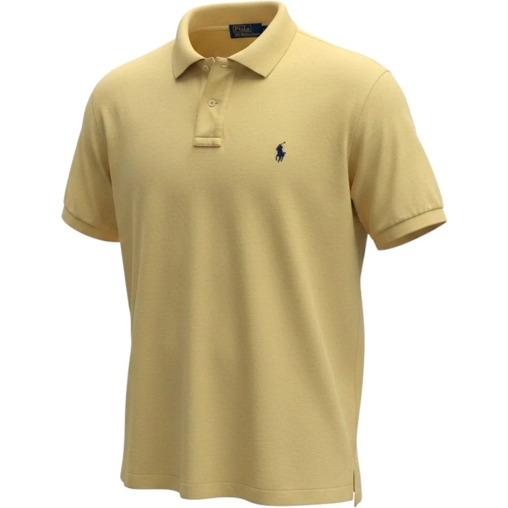 Polo Ralph Lauren Polo Mens L Yellow Short Sleeve Pique Cotton Old Money Preppy